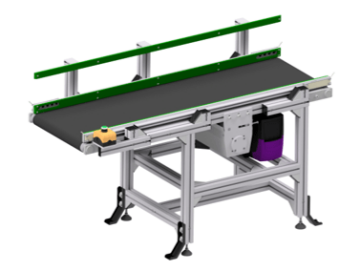 Čidly řízený pásový dopravník s centrálním pohonem